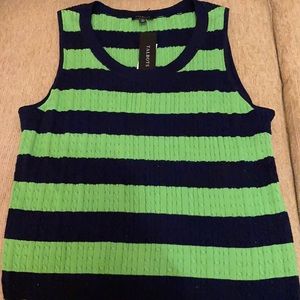 Talbots sleeveless knot striped top